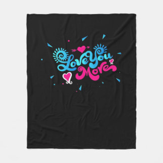 Couverture Polaire Amour pour vous, typographie propre de style