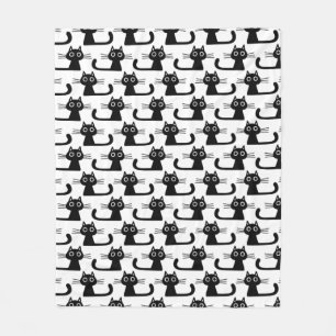 Couverture Polaire Amoureux des chats noir mignon d'animal familier