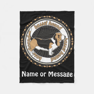 Couverture Polaire Amoureux des chiens Basset Hound Nom personnalisé 