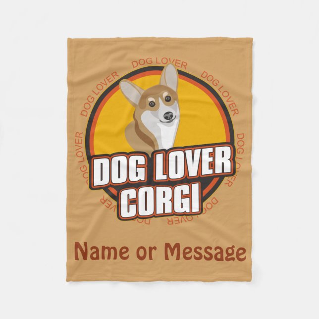 Couverture Polaire Amoureux des chiens Corgi Personnaliser ouverte No (Devant)