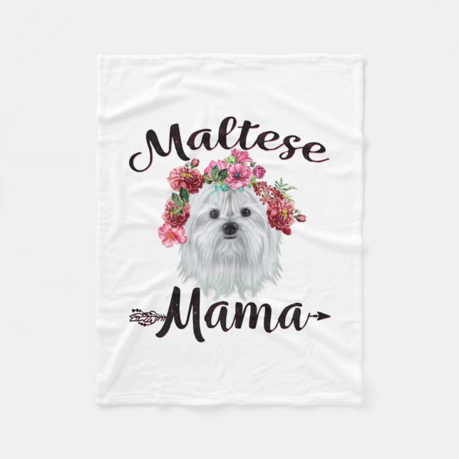 Couverture Polaire Amoureux des chiens | Mignonne Mama Fleurs de Chie (Devant)