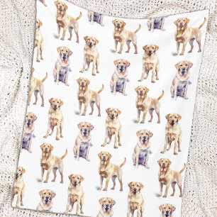 Couverture Polaire Amoureux des chiens Motif Yellow Labrador Retrieve