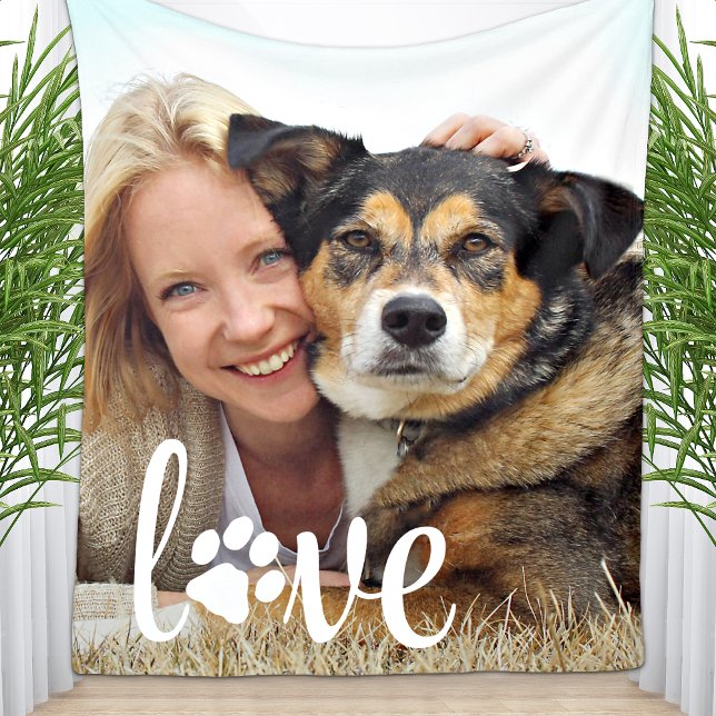 Couverture Polaire Amoureux des chiens Personnalisé Animaux de compag (Créateur téléchargé)
