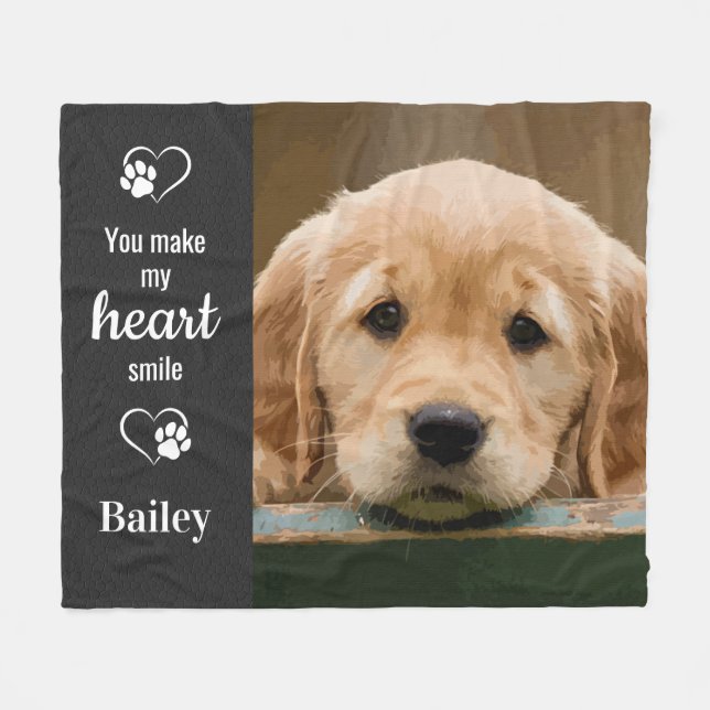 Couverture Polaire Amoureux des chiens personnalisé Garde photo pour  (Devant (Horizontal))