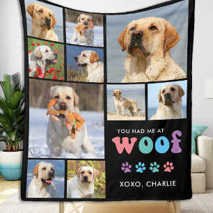 Couverture Polaire Amoureux des chiens Retro WOOF Custom Pet 11 Photo