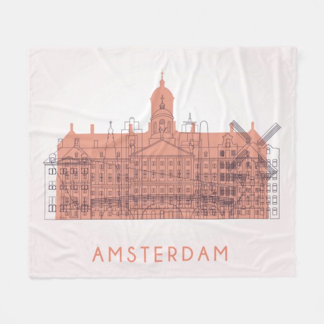 Couverture Polaire Amsterdam, horizon de Pays-Bas | des points de (Devant (Horizontal))