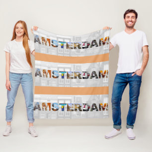 Couverture Polaire Amsterdam Pays-Bas Canal Maisons Photos de Voyage