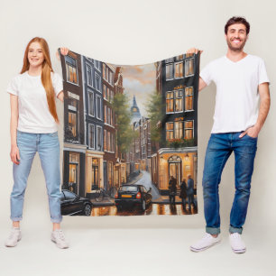 Couverture Polaire Amsterdam peinture à l'huile