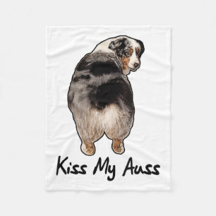Couverture Polaire Amusant Berger Australien Miniature Kiss My Auss M