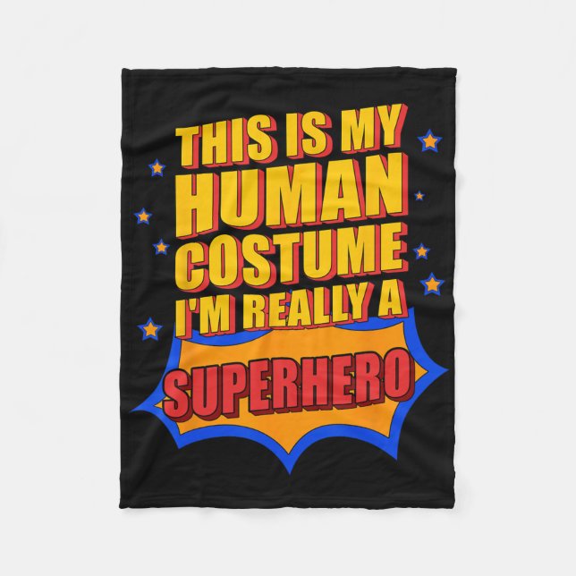 Couverture Polaire Amusant C'Est Mon Costume Humain Superhero Don Pou (Devant)