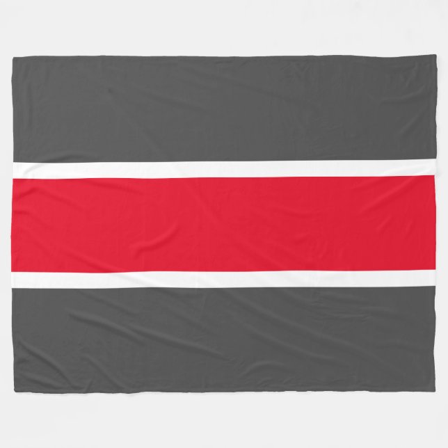 Couverture Polaire Amusant Gras brillant Rouge foncé gris blanc Sport (Devant (Horizontal))