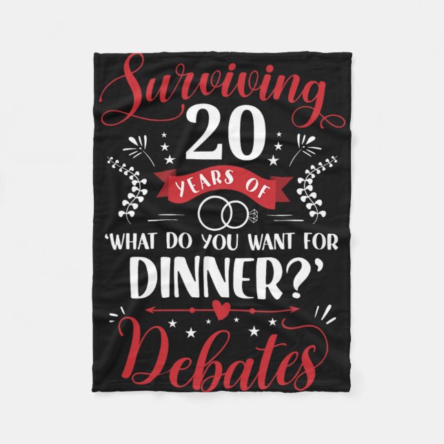 Couverture Polaire Amusant Marié Couples Lui Ou Son 20e Mariage Anni (Devant)