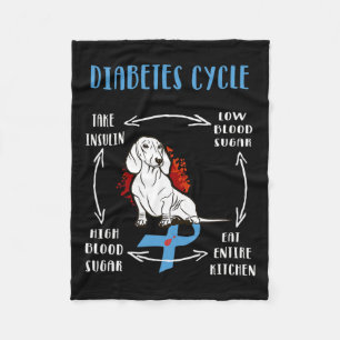 Couverture Polaire Amusants Dachshund Diabétique Cycle de vie Diabète