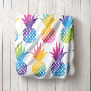 Couverture Polaire Ananas aquarelle arc-en-ciel coloré