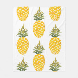 Couverture Polaire Ananas. Aquarelle peinture à la main w