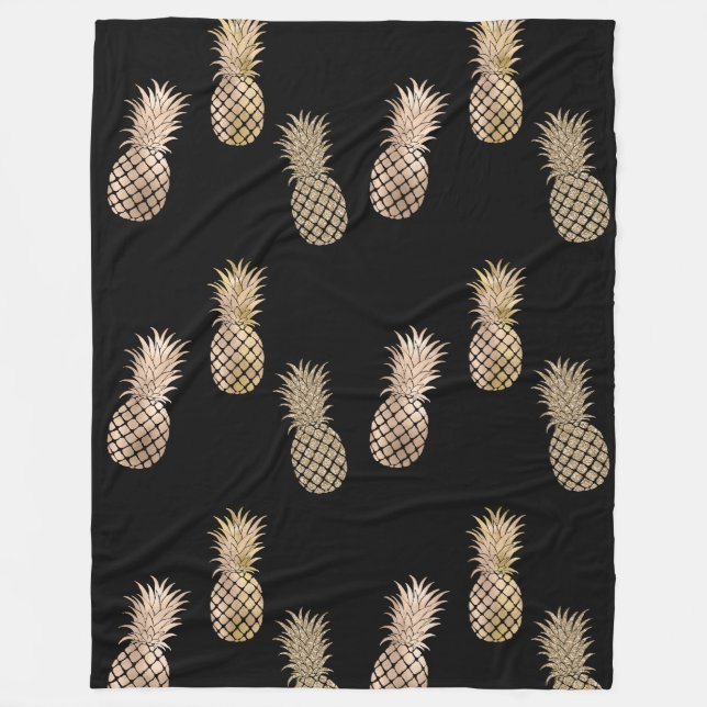 Couverture Polaire Ananas en verre d'or (Devant)