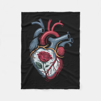 Couverture Polaire Anatomical Heart Botanical Bloom Biology Rose Vale