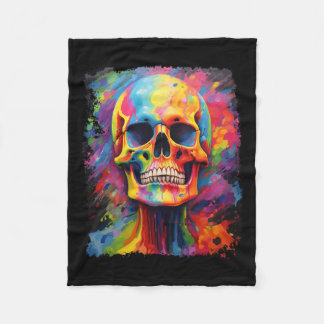 Couverture Polaire Anatomie de squelette arc-en-ciel Halloween effray