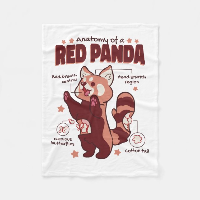 Couverture Polaire Anatomie d'un Amoureux des animaux de Panda rouge (Devant)