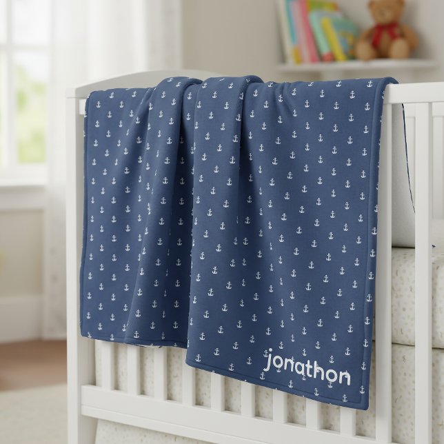 Couverture Polaire Anchor Navy & White Pattern ID836 (Créateur téléchargé)