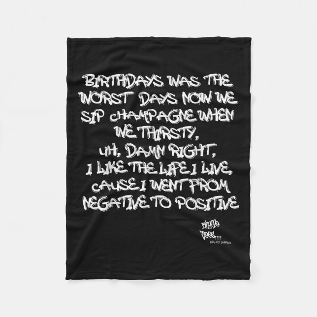 Couverture Polaire Ancien Hip hop Rap Merch Juicy Positive Citation (Devant)