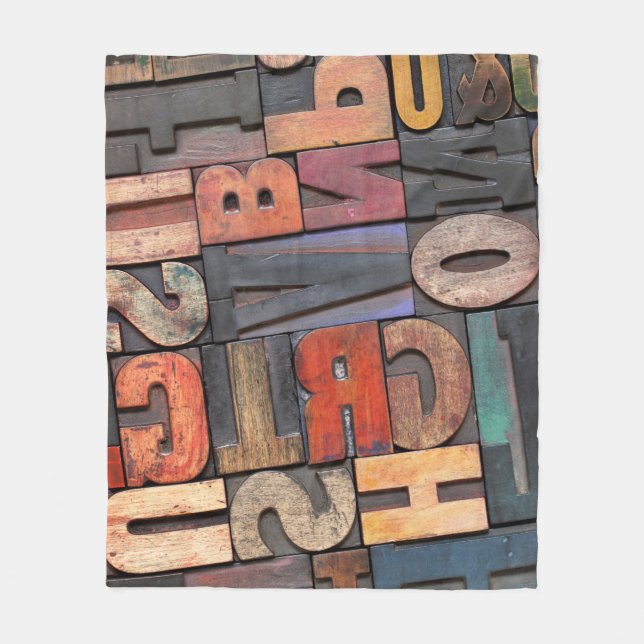 Couverture Polaire ancienne lettrerpresse blocs ing avec encre couleu (Devant)