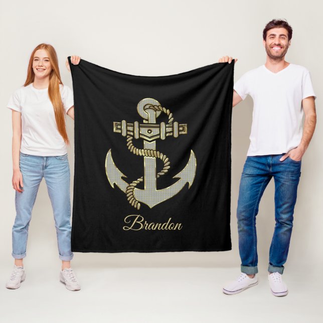 Couverture Polaire Ancrage de bateau nautique en argent et or (En situation)