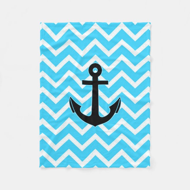 Couverture Polaire Ancre bleue de Chevron d'Aqua (Devant)