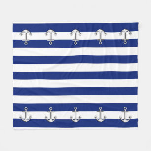 Couverture Polaire Ancre de chrome sur la copie nautique de rayures