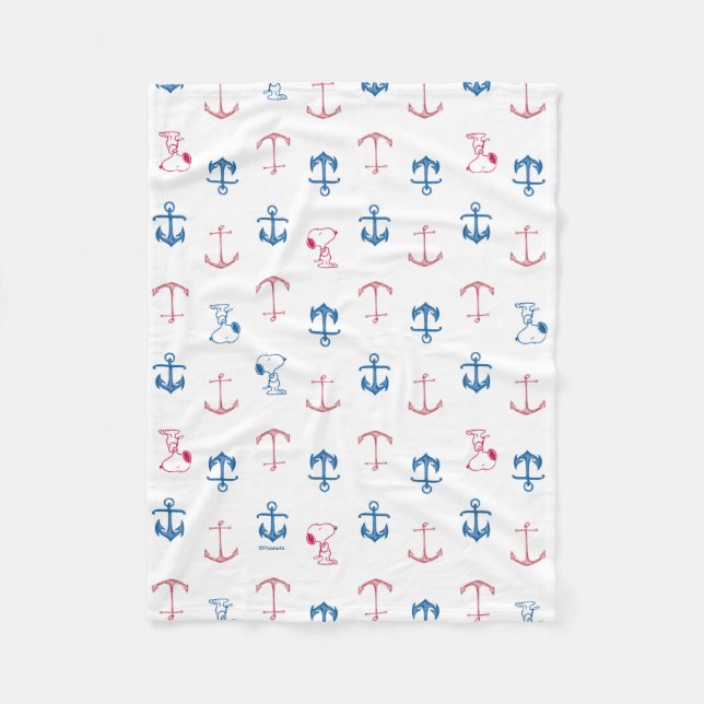 Couverture Polaire Ancre nautique Snoopy Motif (Devant)