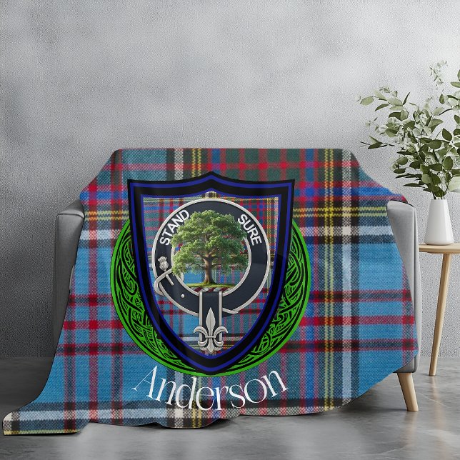 Couverture Polaire Anderson Scottish Clan Tartan & Crest (Créateur téléchargé)
