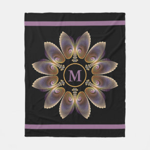 Couverture Polaire Ange Abstraite ailes Mandala Monogramme fractal