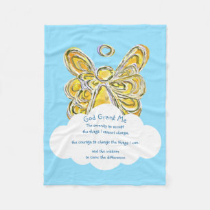 Couverture Polaire Ange Gaurdian jaune Dieu me donne Chemo Blanket