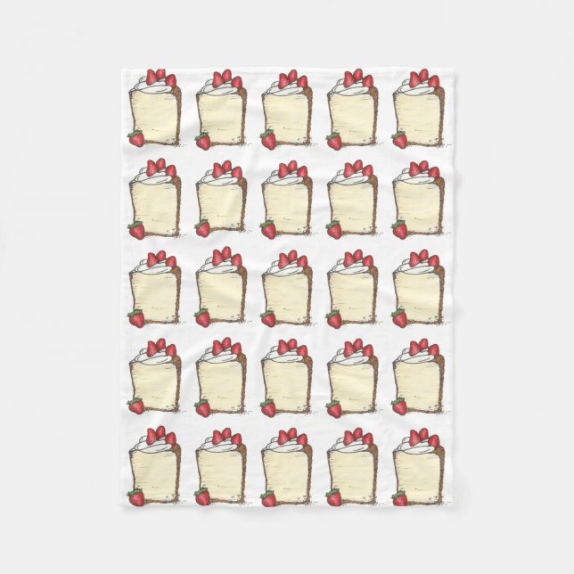 Couverture Polaire Angel Aliments Angelfood Gâteau Tranches Fraises (Devant)