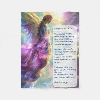 Couverture Polaire Angel arc-en-ciel et poème