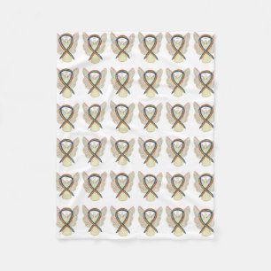 Couverture Polaire Angel Rainbow Awareness Ribbon Soft Blanches