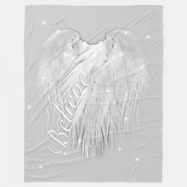 Couverture Polaire ANGEL WINGS 'Croire' Coeur magique (Devant)