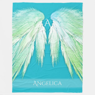 Couverture Polaire ANGEL WINGS Monogramme Nom Fresh Ombre