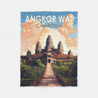 Angkor Vat Cambodge Travel Art Vintage
