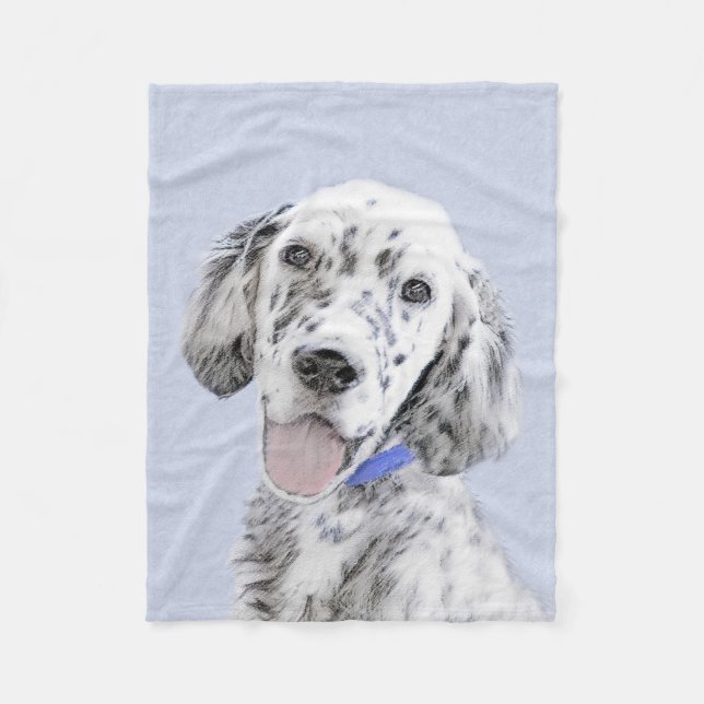 Couverture Polaire Anglais Setter Blue Belton Peinture Chien Art (Devant)