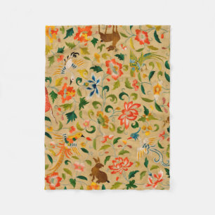 Couverture Polaire Animal Antique Cheval Oiseau Deer Rabbit