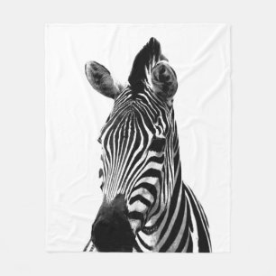 Couverture Polaire animal de la jungle zèbre noir et blanc