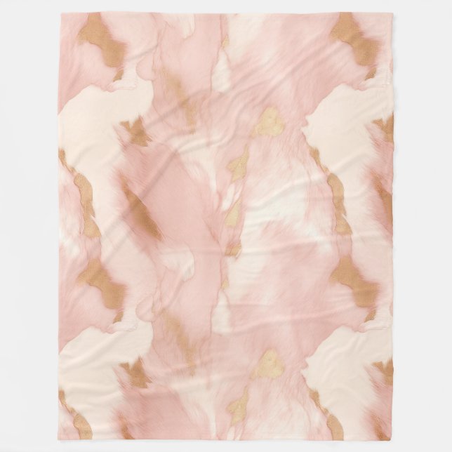 Couverture Polaire Animal de vache rose pâle (Devant)