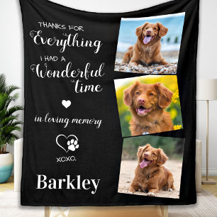 Couverture Polaire Animal Memorial Chien souvenir Custom 3 Photo