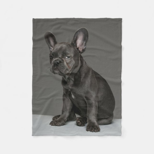 Couverture Polaire Animaux de bébés cutest | Blue French Bulldog Pupp (Devant)