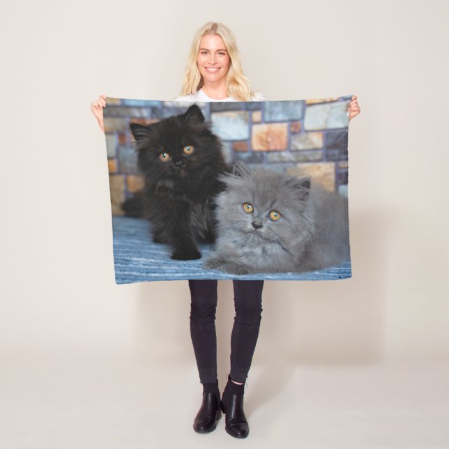 Couverture Polaire Animaux de bébés cutest | Chatons persans sur couv (En situation)