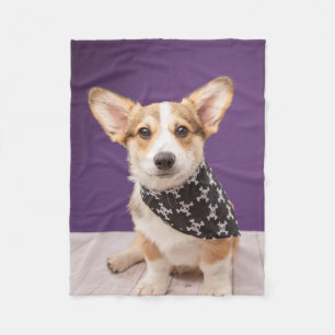Couverture Polaire Animaux de bébés cutest   Corgi Puppy Skull Bandan