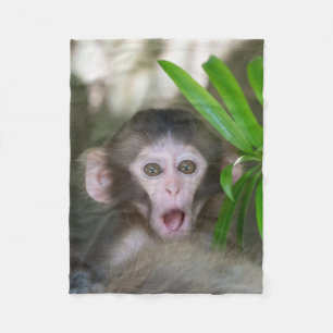 Couverture Polaire Animaux de bébés cutest Singe des neiges surpris