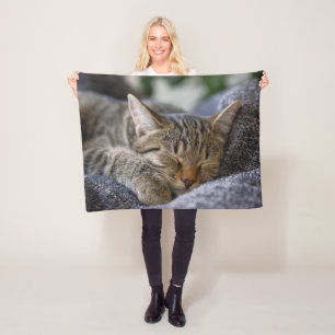 Couverture Polaire Animaux de bébés cutest   Tabby Kitten Sommeil