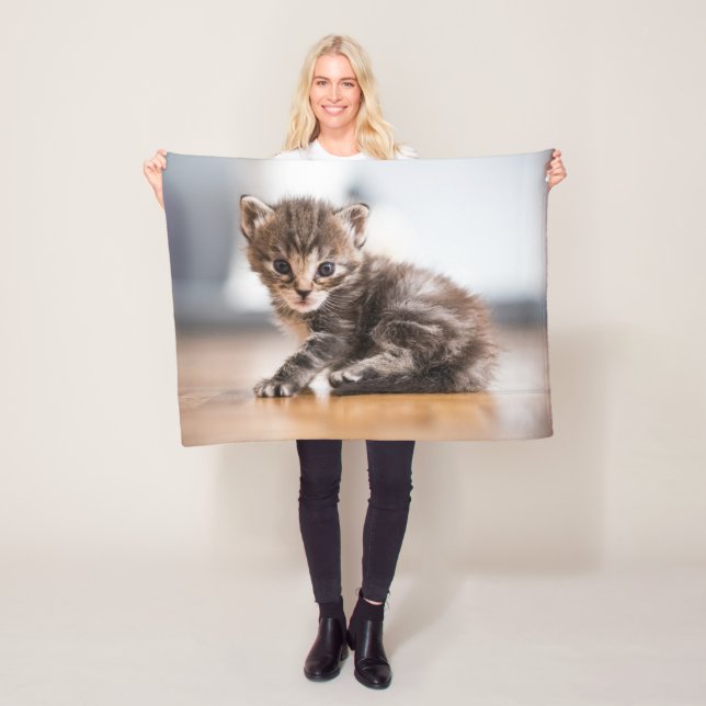 Couverture Polaire Animaux de bébés cutest | Tiny Tabby Kitten (En situation)